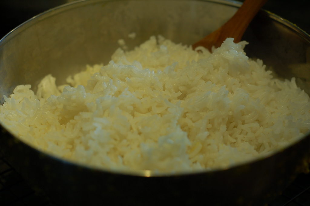 Fluffy white basmatic rice