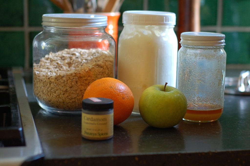 orange cardamom bircher mueseli mise en place