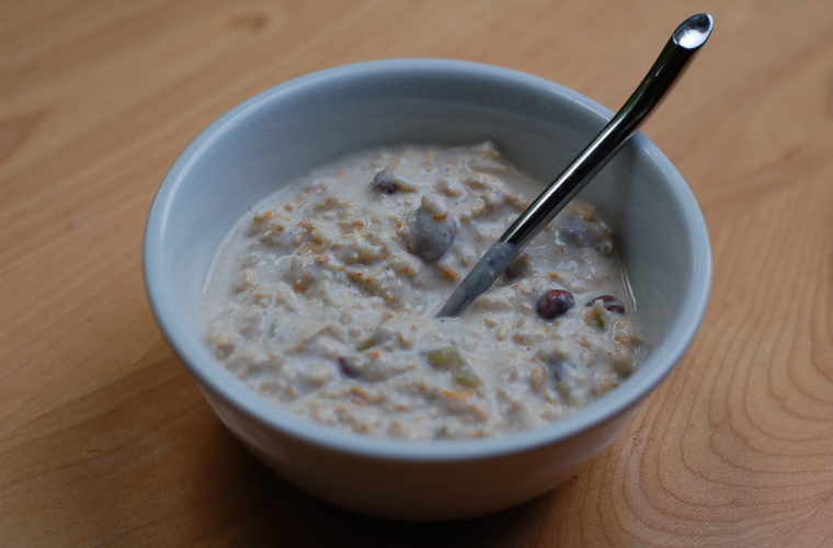 Updated overnight oats: orange cardamom bircher muesli