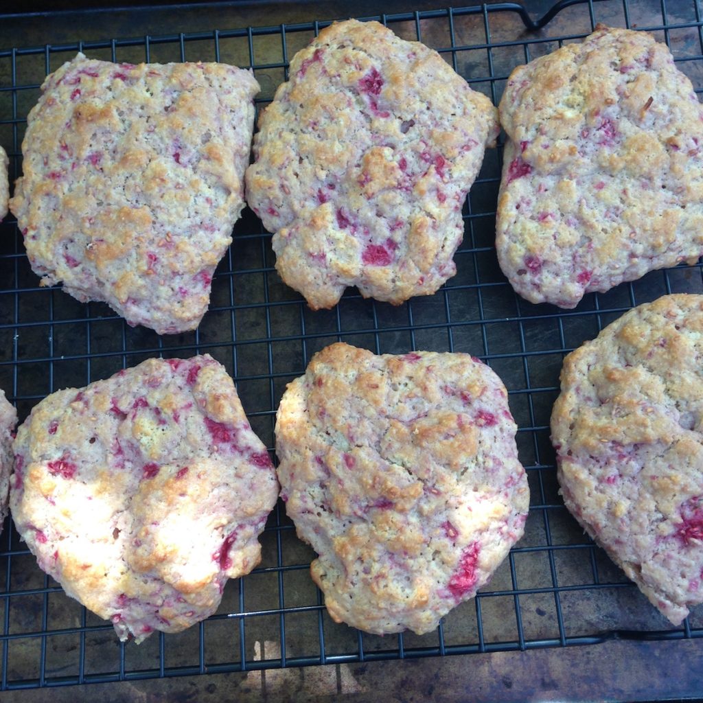 Raspberry yogurt scones