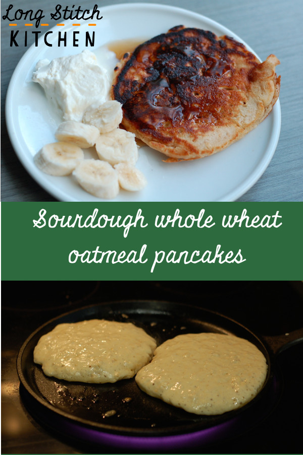 Sourdough whole wheat oatmeal pancake pin