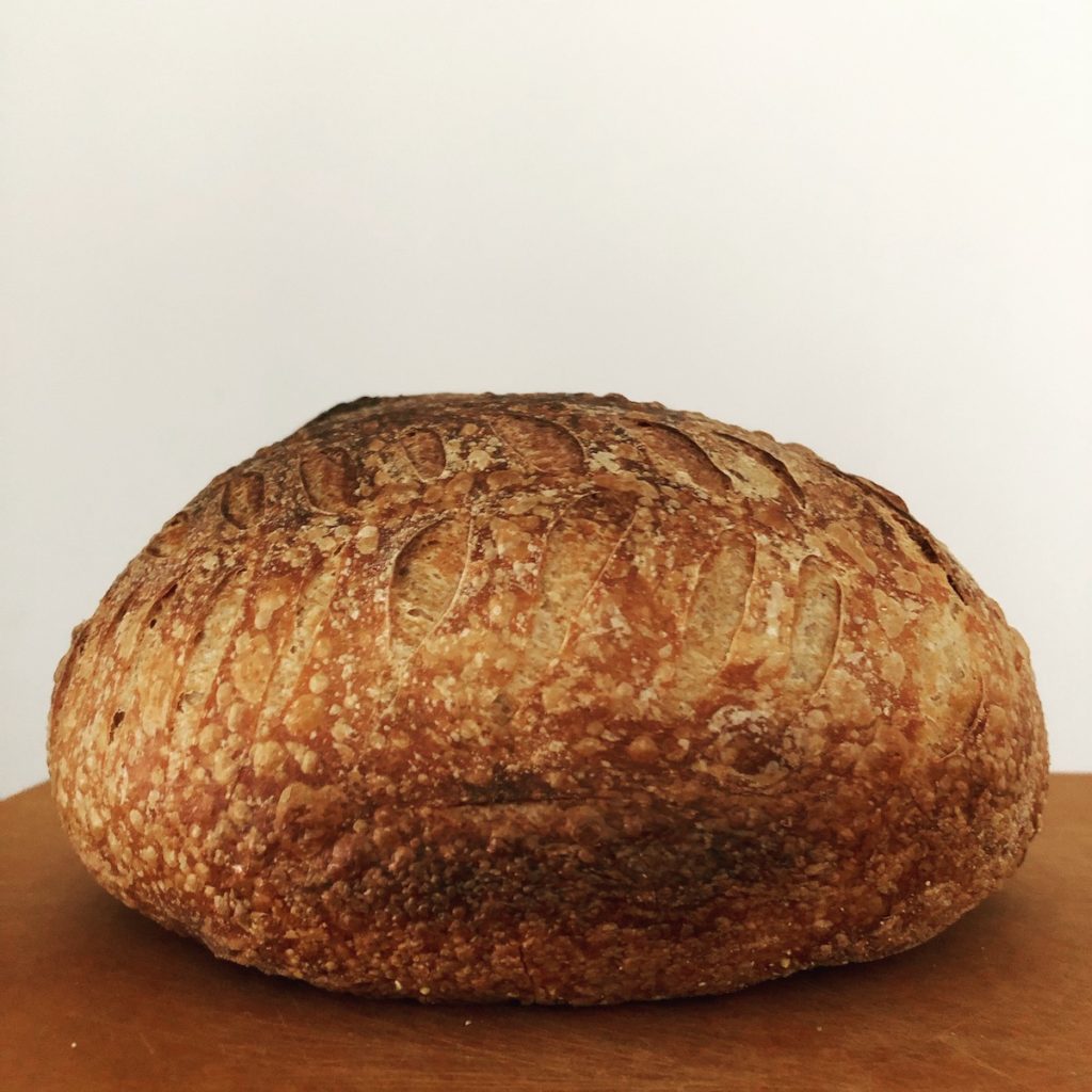 simple side view sourdough bread