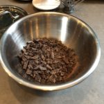 Chopped chocolate for ganache